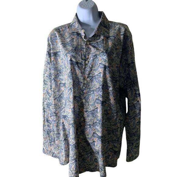 Tallia Floral Dress Shirt Womens XL AOP Long Sleeve Floral Button Up Hawaiian - Picture 9 of 15